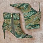 Kurt Geiger London Belgravia Women's Bootie Green Crystal Heel $265 36.5 Photo 1