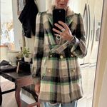 Juicy Couture Vintage green Plaid Double-Breasted Women's wool Coat Photo 2