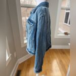 Ava & Viv  Dark Medium Blue Classic Wash Cropped Denim Jean Jacket Size X Photo 2