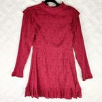 Cleobella  Dixie Mini Dress Size Small Red Kerala Block Print NWT Long Sleeve Photo 6