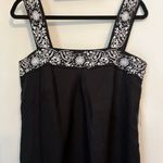 Style & Co Women’s Embroidered Black Linen Dress Sz 10 Photo 3
