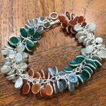 None Multi-Gemstone Bunch Bracelet 925 Sterling Silver Photo 0