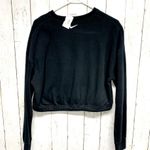 Nike Sweater Women Size M Black Long Sleeve Snatched Waisted Graphic Logo Cotton Photo 4