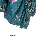 Free People  Cherry Blossom Teal Floral Mini Dress Long Sleeve Size XS Photo 11