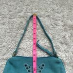 Vintage Y2k Genuine Suede Blue Studded Rivet Butterfly Purse Handbag Photo 2