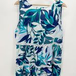 C&C California  Womens Blue Tropical Mini Dress Size M Linen Blend Boho Resort Photo 1