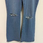 Good American  Good Legs Flare Jeans Light Wash Denim 18 Distressed Ripped Knees Photo 6