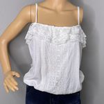 Aeropostale Women's Ruffled Lace Off White Cami Boho Blouse Size Large Photo 0