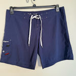 Vintage Surf Y2K Maui Rippers Board Shorts Womens 14 Navy Swim Trunks Pocket 8" Blue Photo 0