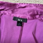 BCX  Double Breasted Belted Trench Coat Jacket Women's Size M Purple Satin Look Photo 3