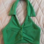 Princess Polly  Green Collared Halter Top Photo 0