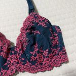 Wacoal 34DD Embrace Lace Blue Pink Floral Bra Underwire Unlined 65191 Photo 8