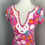 Lilly Pulitzer  Pink Shorely Blue Feeling Tanked Brewster Mini Dress Small V Neck Photo 2
