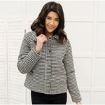 Andree by Unit  Jacket Womens M‎ Black White Houndstooth Puff Jacket NEW Photo 1