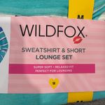 Wildfox Blue Striped Sweatshirt & Short Lounge Set Sz M NWT Photo 2