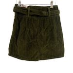 REWASH  Green Corduroy Belted Mini Skirt Size 5 / 27‎ New Photo 1