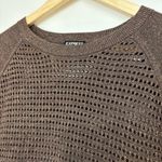 EXPRESS Brown Shimmer Open Knit Sweater Size Small Photo 2
