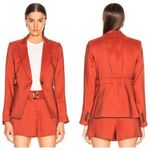 Veronica Beard Baltazar Linen Peplum Dickey Jacket In Clay Photo 4