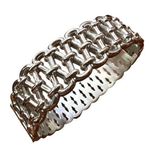 Boutique Hinged Woven Cuff Bracelet Statement Jewelry Silver Photo 0