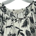 Loft  Women's Sleeveless Floral Eyelet Tank Top White Size S Casual Photo 3