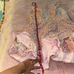 Pink Spaghetti strap fuzzy sequins tiered prom dress size 20 Fairycore princess Photo 8