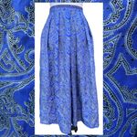 Vintage 80s Rayon Paisley Midi Skirt Periwinkle Blue Grey 12 Samantha Scott Photo 2