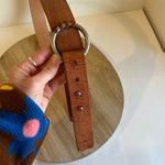 Brown Genuine Bonded Leather Wrap Round Silver Loop Stud Belt Size XL Photo 6