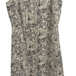 Valerie Stevens VTG 90s Silk Floral Midi Dress Button Front Beige Black Size 12P Photo 0