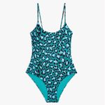 Diane Von Furstenberg DVF x Onia Teal Leopard One- Piece Swimsuit S Photo 3