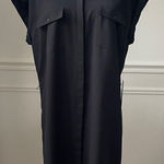EXPRESS NWT Black Button Front Shirt Shift Dress L Photo 0