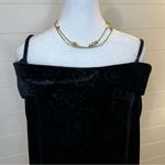 XScape Elegant Black Velvet Off-Shoulder Top Floral Detail Medium Y2K Photo 5