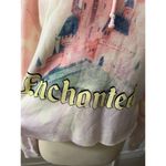 Disney  Ella Enchanted princess pink tie dye drawstring hoodie cropped sweater M Photo 1