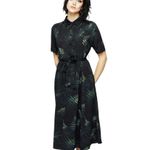 Disturbia Fernery Midi Shirt Dress Black Green Whimsigoth Dark Romance Witchy Size 2 Photo 1