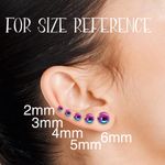 Very Tiny Rainbow Barbell Earrings 2mm Green Photo 3