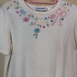 Alfred Dunner Vintage 1980's Floral Embroidered Sweater Size PL Photo 2