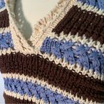 ZARA New  Crochet Knit Hooded Short Sleeve Sweater size M Photo 9