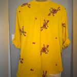 Fig and Flower Yellow Floral Embroidered Blouse Size 1X Photo 5