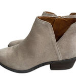 Lucky Brand Suede Ankle Booties Side Zip Block Heel Women's Size 7 fallila tan Photo 0