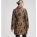 Chico's  Collection Black Gold Floral Metallic Jacquard Topper Coat Long Jacket Photo 6