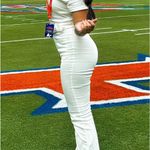 Day + Moon Women's white denim pants jumpsuit Photo 3