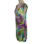 Jams World Turquoise Purple Green Flower Song Print Sleeveless Dress Size Small Photo 1