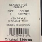 David's Bridal  COLLECTION chiffon halter sheath wedding dress Size 8 Soft White Photo 3