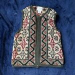 Vintage 90’s Susan‎ Bristol Green Red Zip Up Sweater Vest Size Petite Medium Photo 1