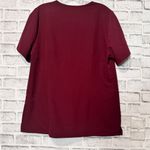 FIGS  Women's Short Sleeve V-Neck Top in Deep‎ Red maroon size large Photo 3
