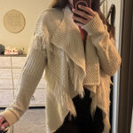 On Twelfth Elegant Cream Fringe Cardigan Photo 0