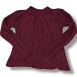Tuckernuck Peacock Sweater Womens Merlot Wool Fisherman Cableknit Crewneck XS Photo 0