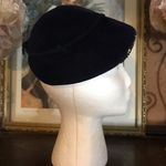 Winkelmans VINTAGE 1960'S BLUE VELOUR BERET STYLE HAT WITH RHINESTONE EMBELLISHMENT Photo 7
