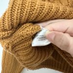 Roolee  mock neck pullover knit sweater size large orange burnt rust wool blend Photo 3