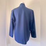 Vintage ‘80s Bending Easy Navy Blue Lightweight Collarless Open Front Blazer Size 8 Photo 3