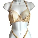 Vintage Cream Lace Backless by Young Smoothie Underwire Convertible Bra size 34C Photo 0